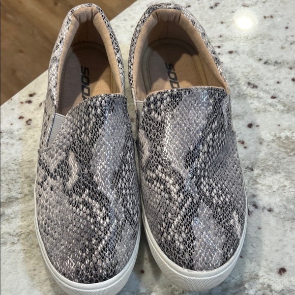 Soda Gray Snakeskin Slip-On Shoes - Picture 1 of 3